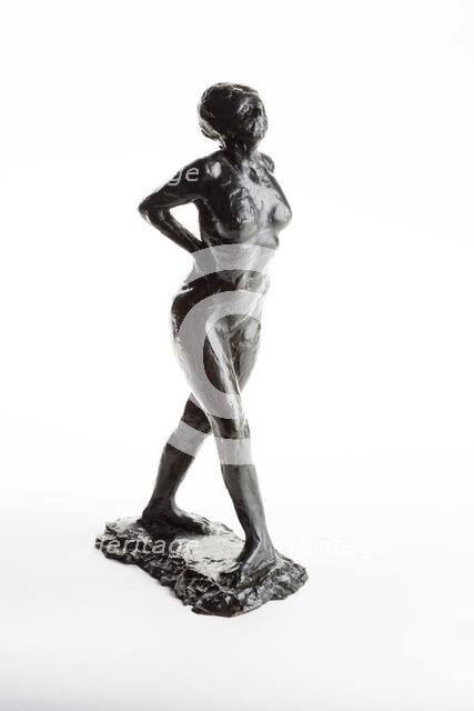Dancer at Rest, Hands behind her Back, Right Leg Forward, cast 1920. Creator: Edgar Degas.