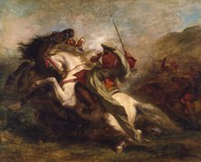 Collision of the Moorish Horsemen, 1843-1844. Creator: Eugene Delacroix.