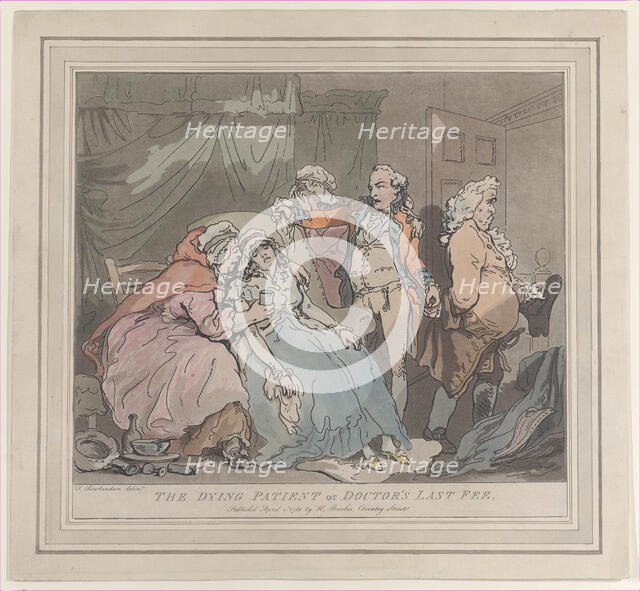 The Dying Patient, or Doctor's Last Fee, April 1, 1786., April 1, 1786. Creator: Unknown.