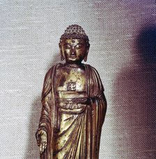 Buddha, gilt-bronze,  Ming Dynasty, 1396. Artist: Unknown.