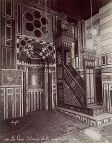 Le Caire - Intérieur de la mosquée El Bordei, 1870s. Creator: Felix Bonfils.