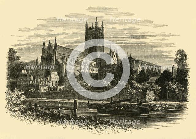 'Worcester Cathedral, from the River', 1898. Creator: Unknown.
