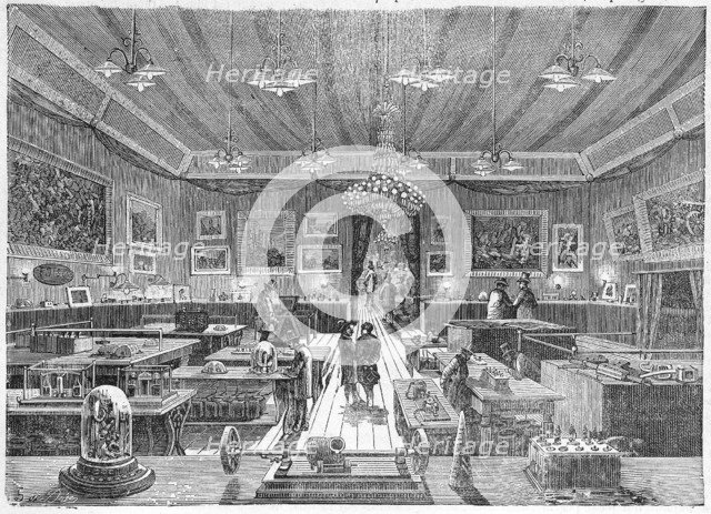 Inside the Palais de l'Industrie, Paris,  during the 1881 Electricity Exhibition, pub. C. 1885. Creator: French School (19th Century).