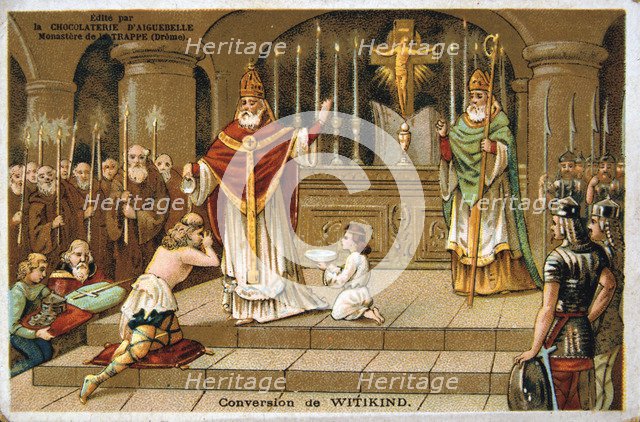 Conversion of Witikind, 785 AD, (19th century). Artist: Unknown