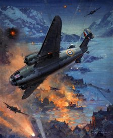 Hudson bombers on a coastal raid, between 1939 and 1946. Creator: Charles E Turner.