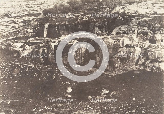 Jérusalem, Village de Siloam, Monolithe de forme égyptienne, 1, 1854. Creator: Auguste Salzmann.