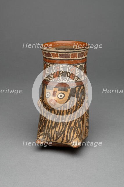 Beaker Molded in the Form of a Costumed Figure or Animal, 180 B.C./A.D. 500. Creator: Unknown.