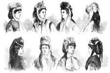 Paris fashions: head-dresses, 1870. Creator: Unknown.