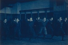 Female students exercising in a gymnasium, Western High School, Washington, D.C., (1899?). Creator: Frances Benjamin Johnston.