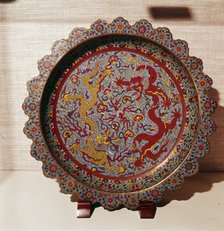 Cloisonne Enamel Dish, Chinese. Artist: Unknown.