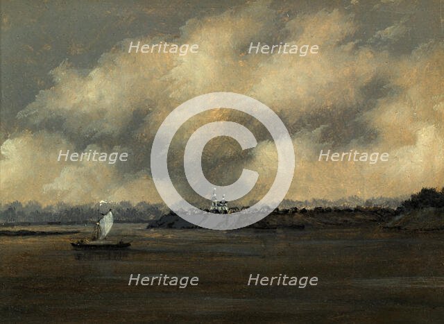 View of the City of Surgut From a Ship on the Way From Tomsk, 1880-1889. Creator: Pavel Mikhailovich Kosharov.