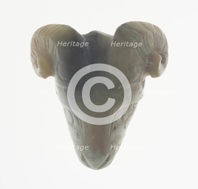 Pendant with Ram Head, Shang or Western Zhou period, 13th/11th century B.C. Creator: Unknown.