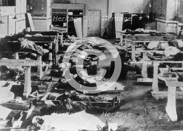 The mortuary, Barcelona, Catalonia, Spain, Spanish Civil War, c1936-c1939. Artist: Unknown