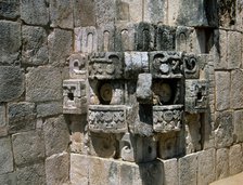 Stone mask, Uxmal city, Puuc region, Yucatan, Mexico, Maya civilization, Classical period, 1998. Creator: Unknown.