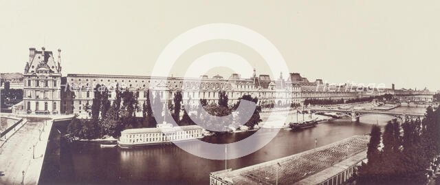 Panorama taken from the left bank towards quai des Tuileries, 1st arrondissement, Paris, c1862-1872. Creator: Unknown.