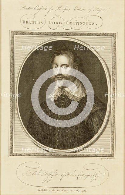 Francis Cottington, 1st Baron Cottington (1579-1652), 1780s. Creator: Goldar, Jabez (1729-1795).