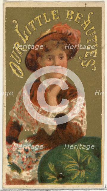 From the Girls and Children series (N58) promoting Our Little Beauties Cigarettes for Alle..., 1887. Creator: Allen & Ginter.