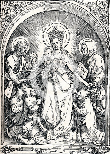 'The Madonna with the Carthusian Friars, St John the Baptist and St Bruno', 1515 (1906).  Artist: Albrecht Durer.
