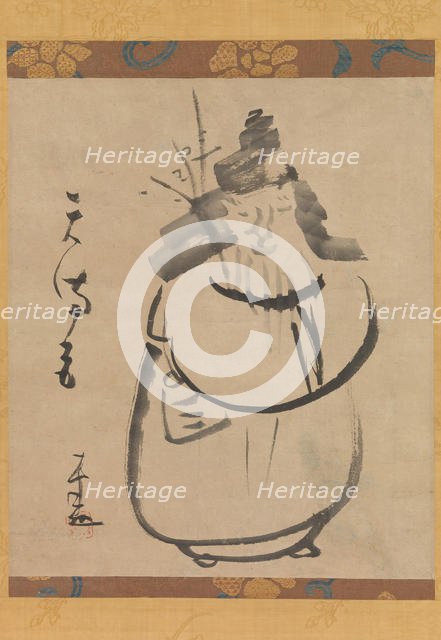 'Tenmangu', Sugawara no Michizane as Tenjin Traveling to China, early 19th century. Creator: Sengai Gibon.