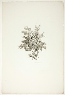 Bouquet with Peonies, from Collection of Different Bouquets of Flowers..., published July 4, 1760. Creator: Pierre-Charles Canot.