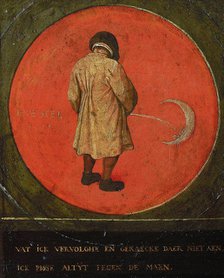 Whatever I do is in vain. I piss at the moon., 1558. Creator: Bruegel (Brueghel), Pieter, the Elder (ca 1525-1569).