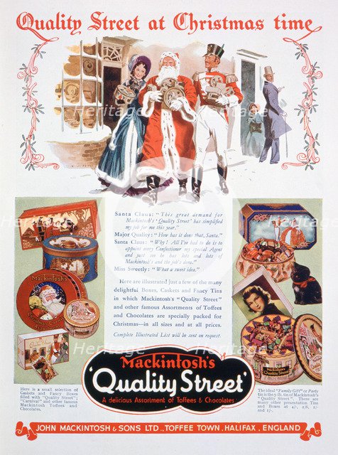 Christmas advert for Mackintosh's Quality Street, 1937. Artist: Unknown