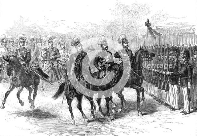 The Three Emperors at Berlin: Grand Review at Tempelhof - the Emperors passing along the line, 1872. Creator: Unknown.