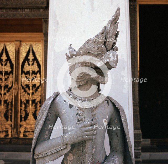 Thai temple guardian at a temple doorway. Artist: Unknown