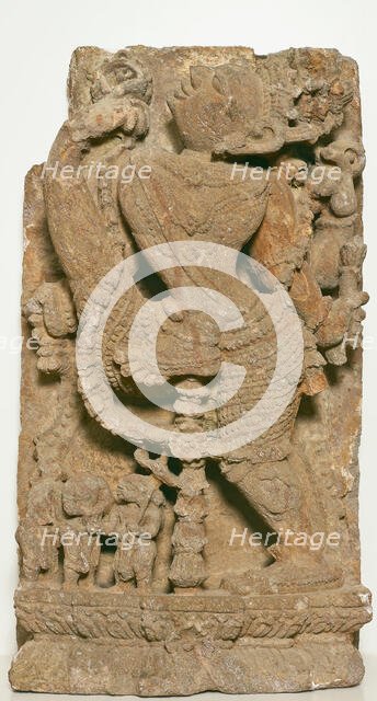 God Vishnu Measures the Universe in Three Strides (Trivikrama), About 12th century. Creator: Unknown.