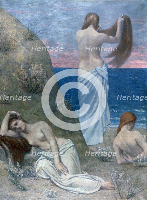'Young Girls by the Sea', before 1894. Artist: Pierre Puvis de Chavannes