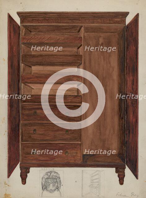Wardrobe, John Marshall's, c. 1937. Creator: Edna C. Rex.