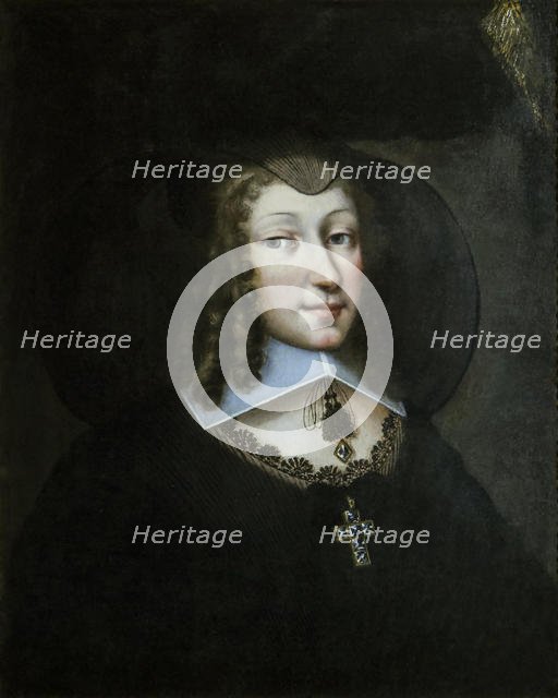 Christine Marie of France (1606-1663), Duchess of Savoy in widow's dress, 1638-1640. Creator: Torret, Philibert (c. 1600-1669).