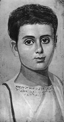 Portrait of a young boy, Al-Fayyum, Egypt, 2nd century (1936). Artist: Unknown