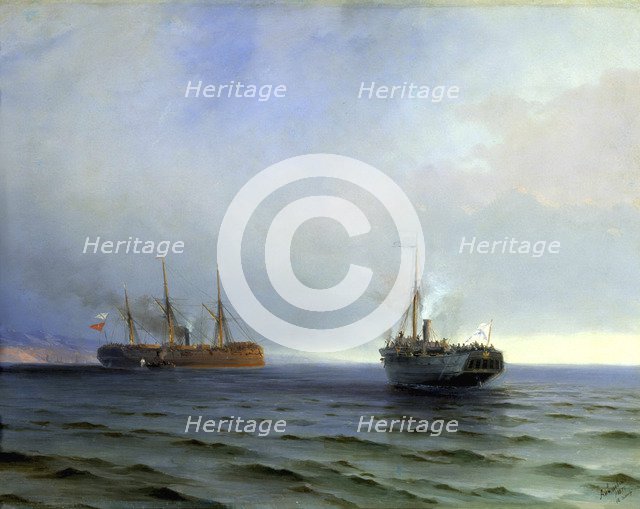 Capture of the Turkish military transport 'Messina', 13th December 1877.  Creator: Aivazovsky, Ivan Konstantinovich (1817-1900).