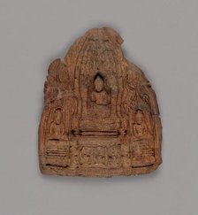 Votive Tablet of Gautama Buddha with Attendant Buddhas, 12th/13th century. Creator: Unknown.