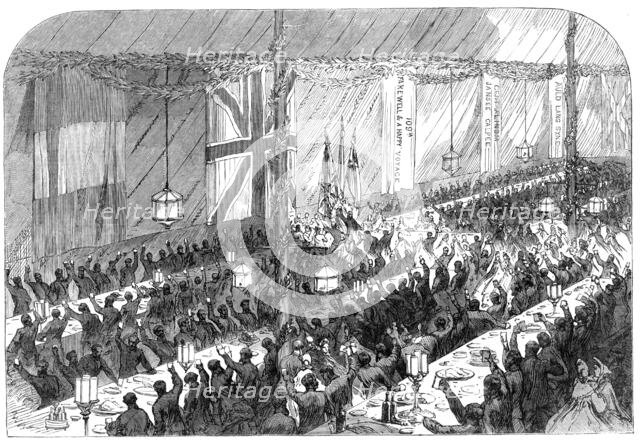 Farewell banquet to the 109th Regiment at Kurrachee, 1864. Creator: Unknown.