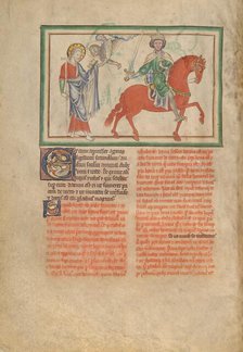 The Opening of the Second Seal: The Second Horseman: Initial E: Two Animals, about 1255-1260. Creator: Unknown.