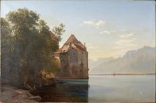 Castle by Lake Geneva, 1876. Creator: Janus Andreas Bartholin la Cour.
