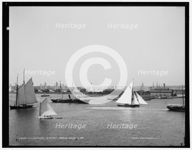 N.Y.Y.C. fleet, Newport harbor, 1888 Aug 11. Creator: Unknown.