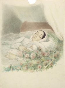 Natalia Alexandrovna Herzen, née Zakharyina (1814-1852) on her deathbed, 1852. Creator: Masse, S. (active 1850s).