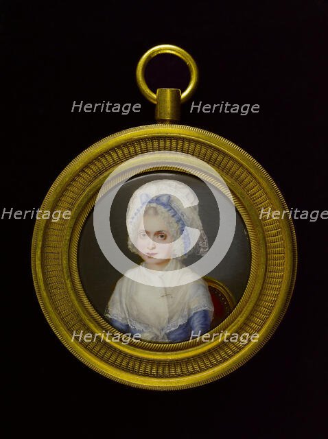 Portrait d'une femme assise dans un fauteuil rouge. Creator: Ecole Francaise.