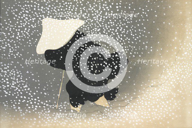 Sato No Yuki, from Momoyo-gusa (The World of Things) Vol I, pub.1909 (colour block woodcut)