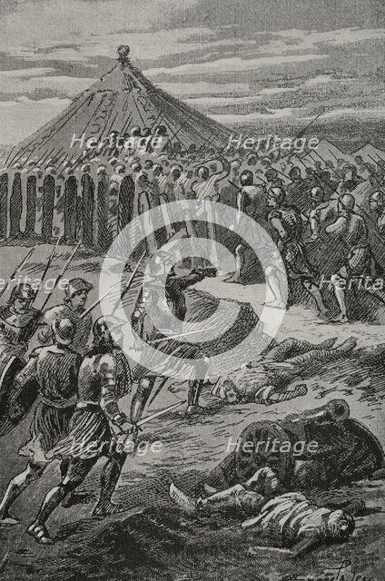 The Aragonese, on the island of Djerba, seizing the Tunisian king's camp, 1890.  Creator: Joan Serra y Pausas.