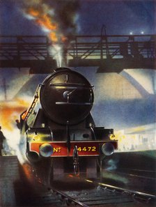 'The "Flying Scotsman", famous locomotive No. 4472, leaving  King's Cross', 1935. Creator: Unknown.