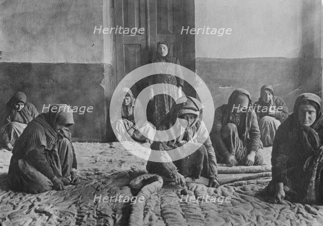 Armenians make quilts, Alexandropol, 1918. Creator: Bain News Service.