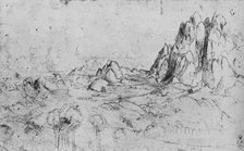 'View of a Mountain Range', c1480 (1945). Artist: Leonardo da Vinci.
