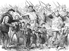 The Royal Visit to Edinburgh: The Scottish Volunteers - The March-Out, 1881. Creator: Unknown.