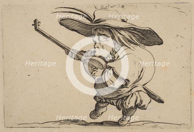 Le Joeuer de Luth (The Lute Player), from Varie Figure Gobbi, suite appelée aussi Les B..., 1616-22. Creator: Jacques Callot.