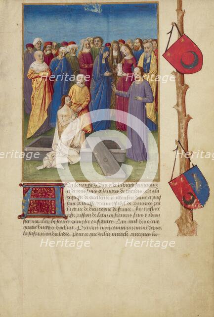 The Raising of Lazarus; La Passion de nostre seigneur ihesus christ, about 1480-1490. Creators: Master of Guillaume Lambert, Workshop of Master of Guillaume Lambert.