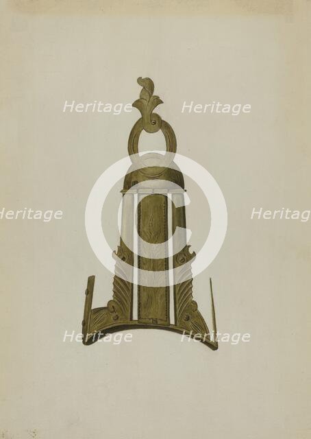 Patch-box from Cavalry Carbine Stock, c. 1939. Creator: Elmer R. Kottcamp.